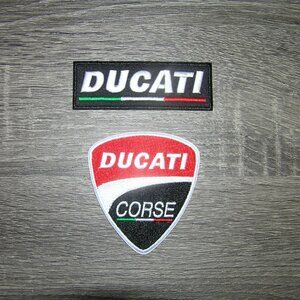 (2) Ducati Motorcycle Multicolor Embroidered Iron On Patches